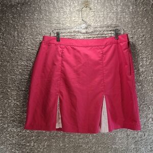 Greg Norman Perfect Fit Pleated Skort Skirt Pink Size 12 Polyester Side Zip Golf